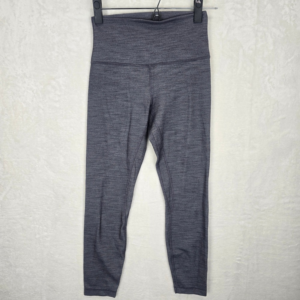 Lululemon Align Pant II 25 Mini Heathered Herringbone Black White Size 6